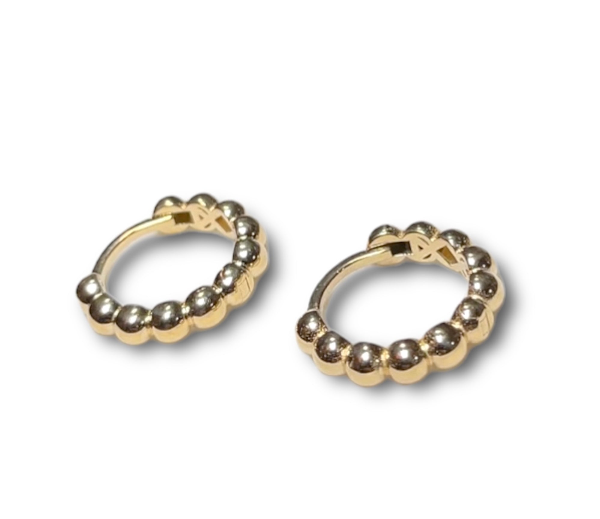 14KT Yellow Gold Ball Hoop Earrings