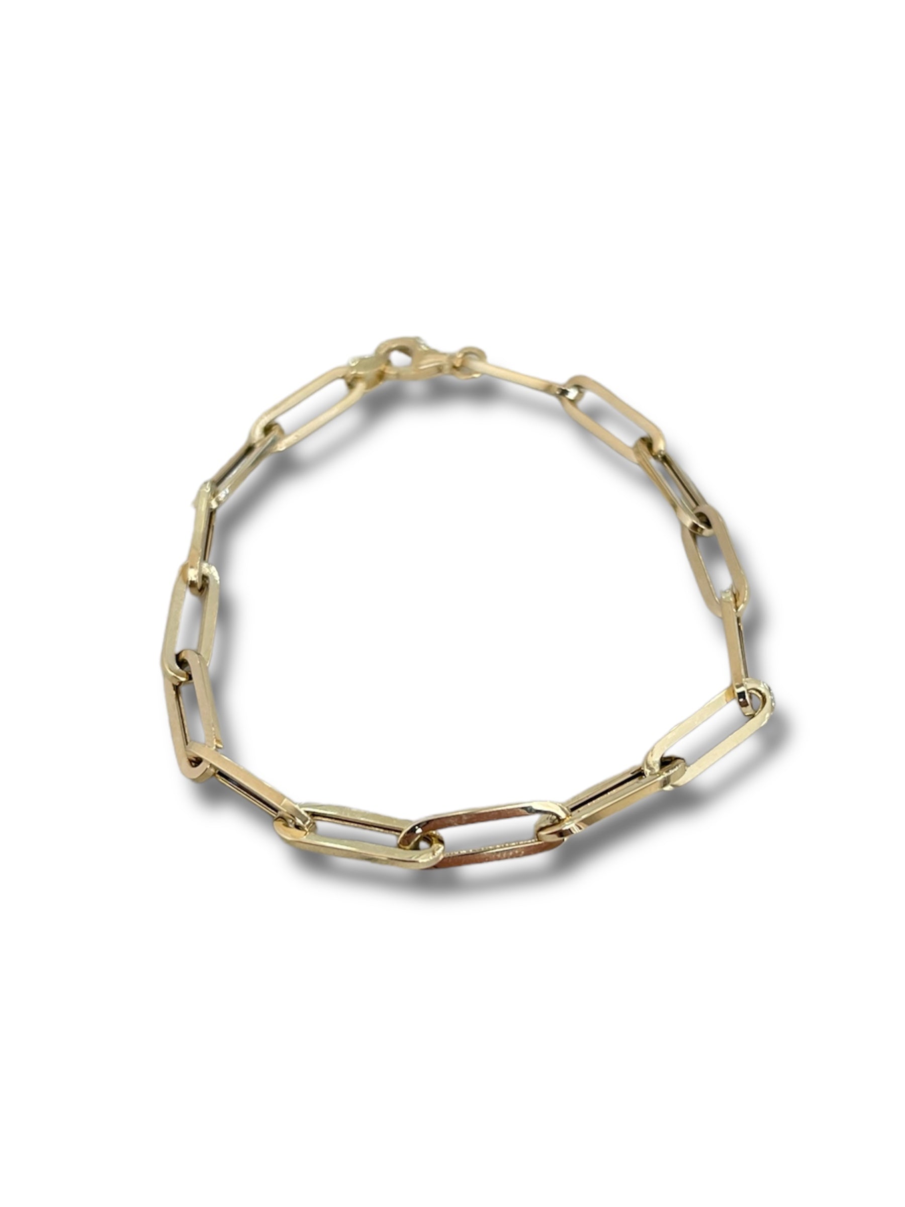 14KT Paperclip Bracelet - Small Links