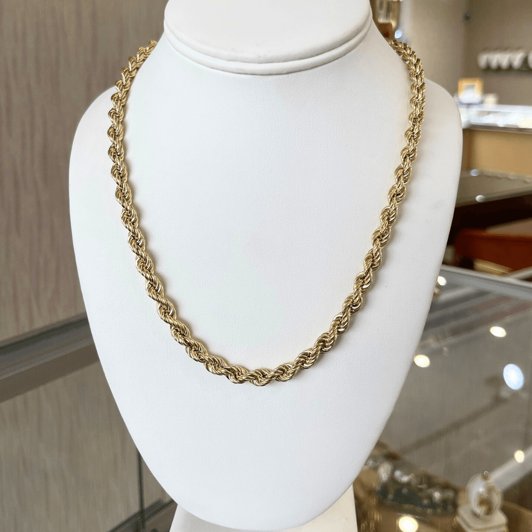 6mm Men's Gold Rope Chain - Nancy's Jewelry