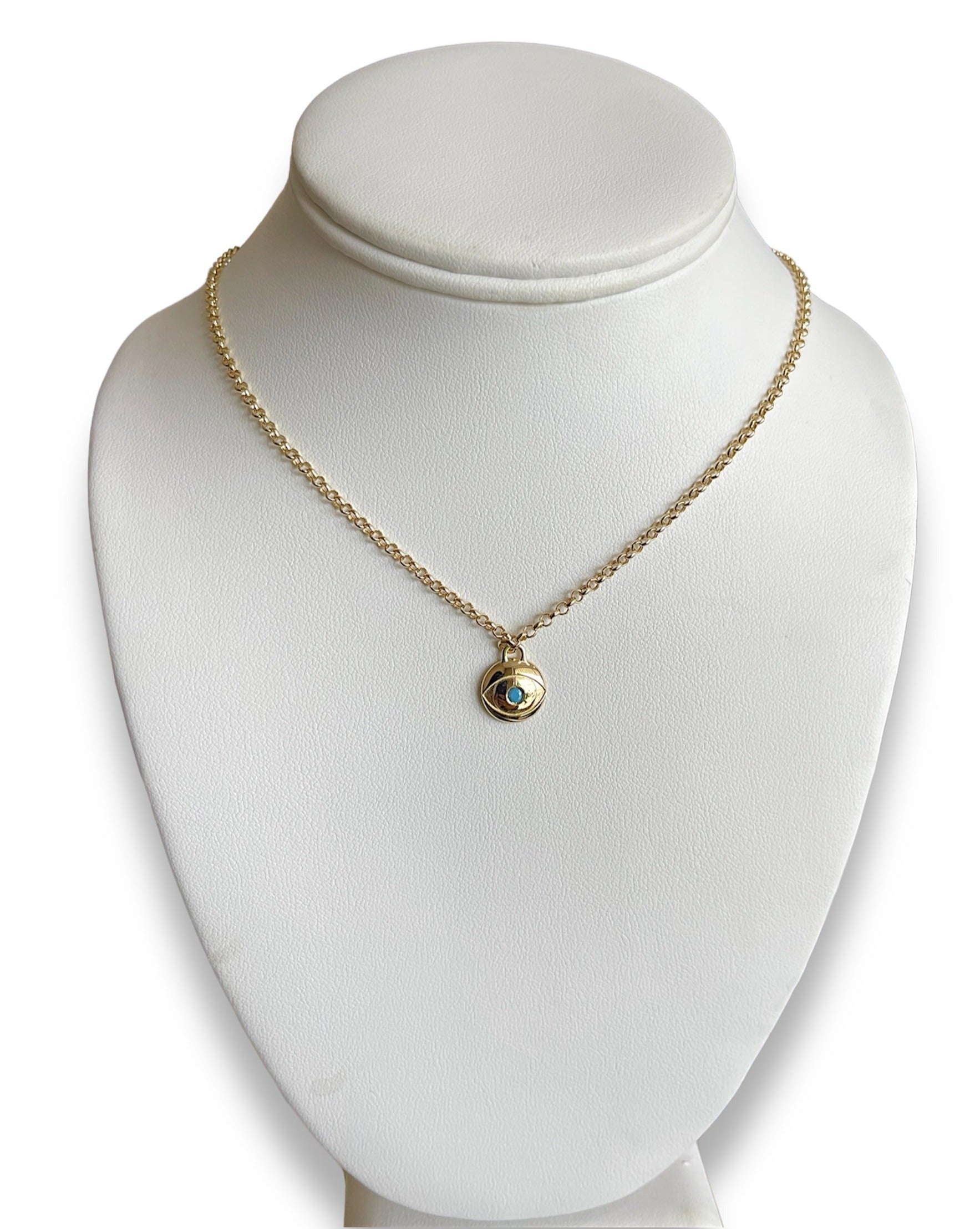 14KT Yellow Gold Eye Necklace