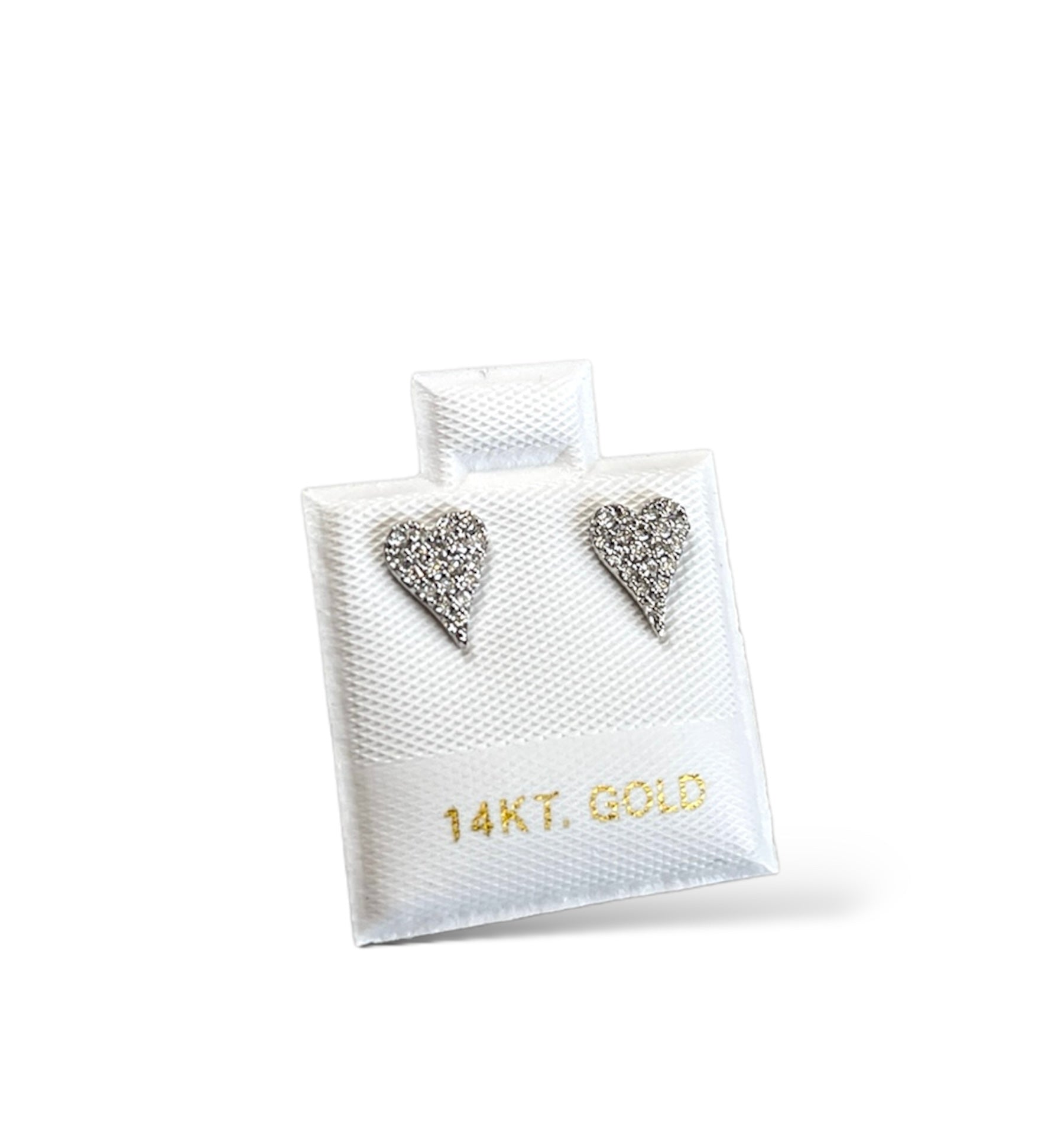 0.28CT Flat Heart Stud Earrings