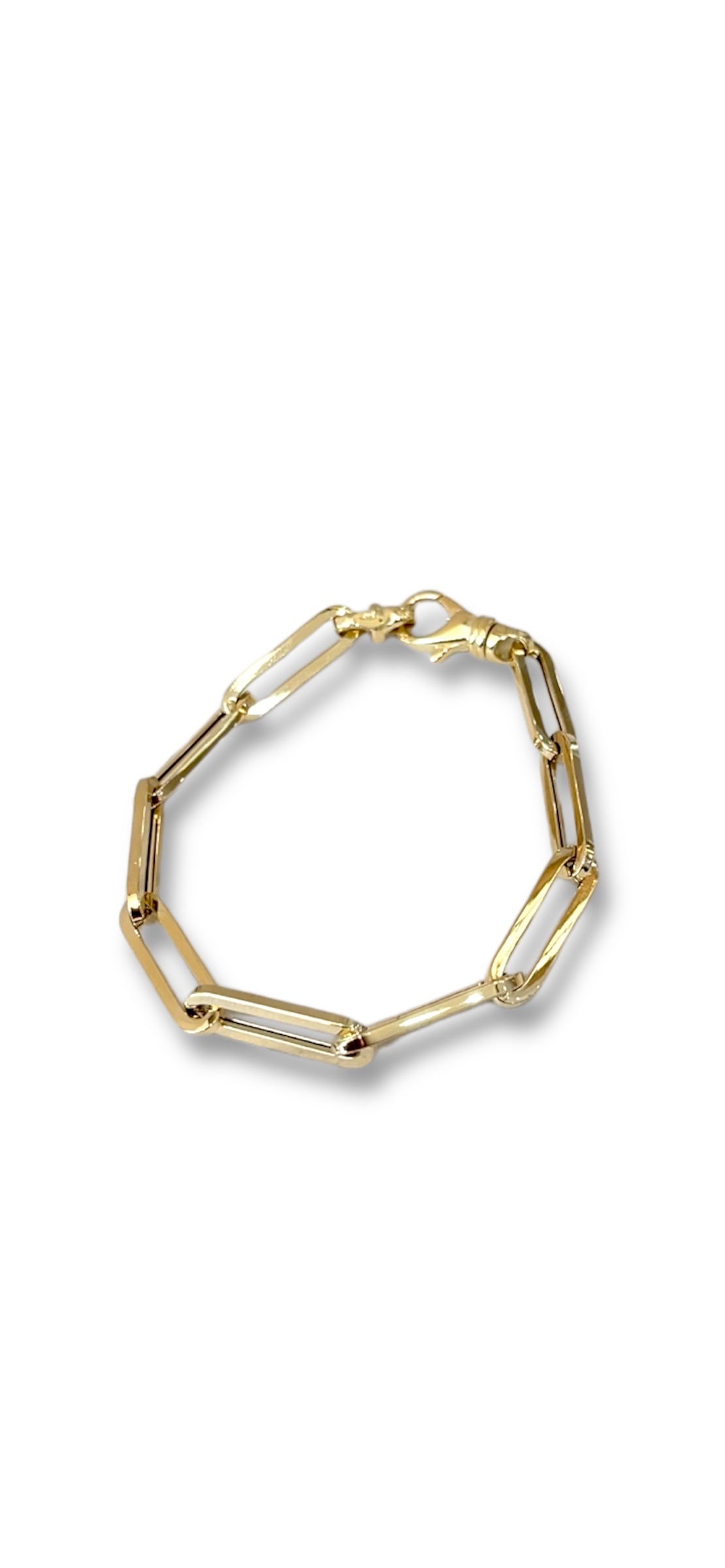 14KT Yellow Gold Paperclip Bracelet - Large Links