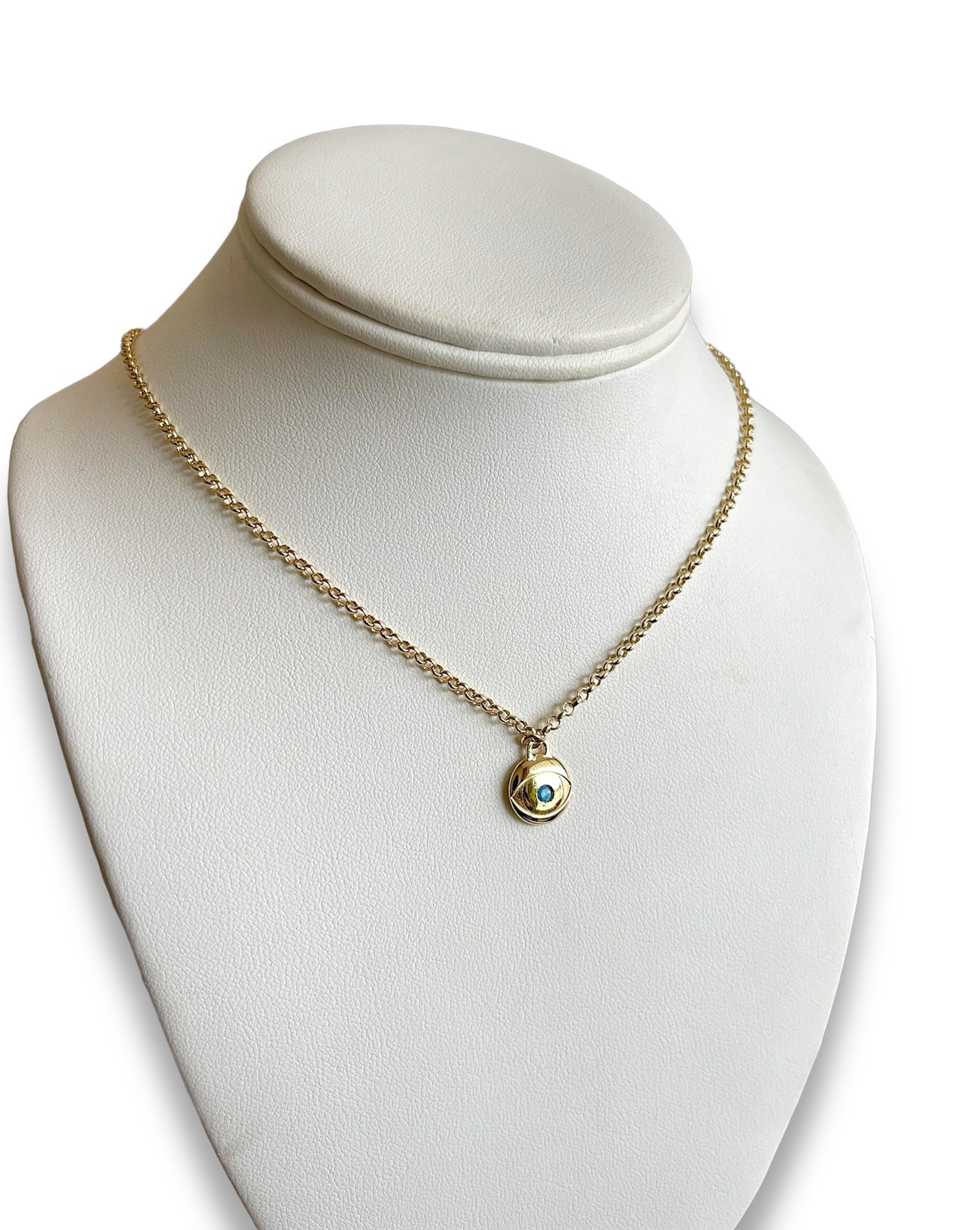 14KT Yellow Gold Eye Necklace