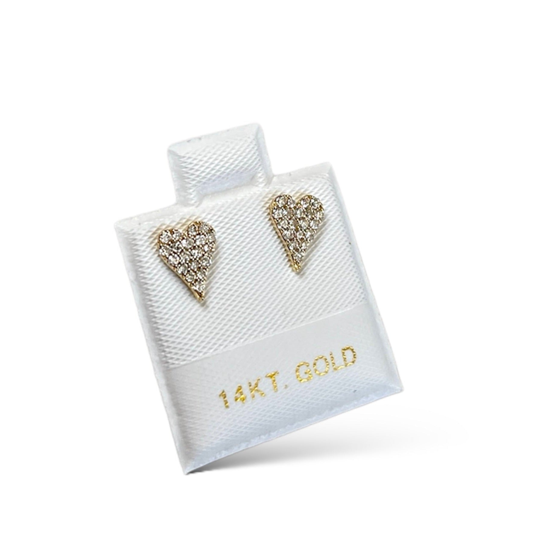 0.28CT Flat Heart Stud Earrings