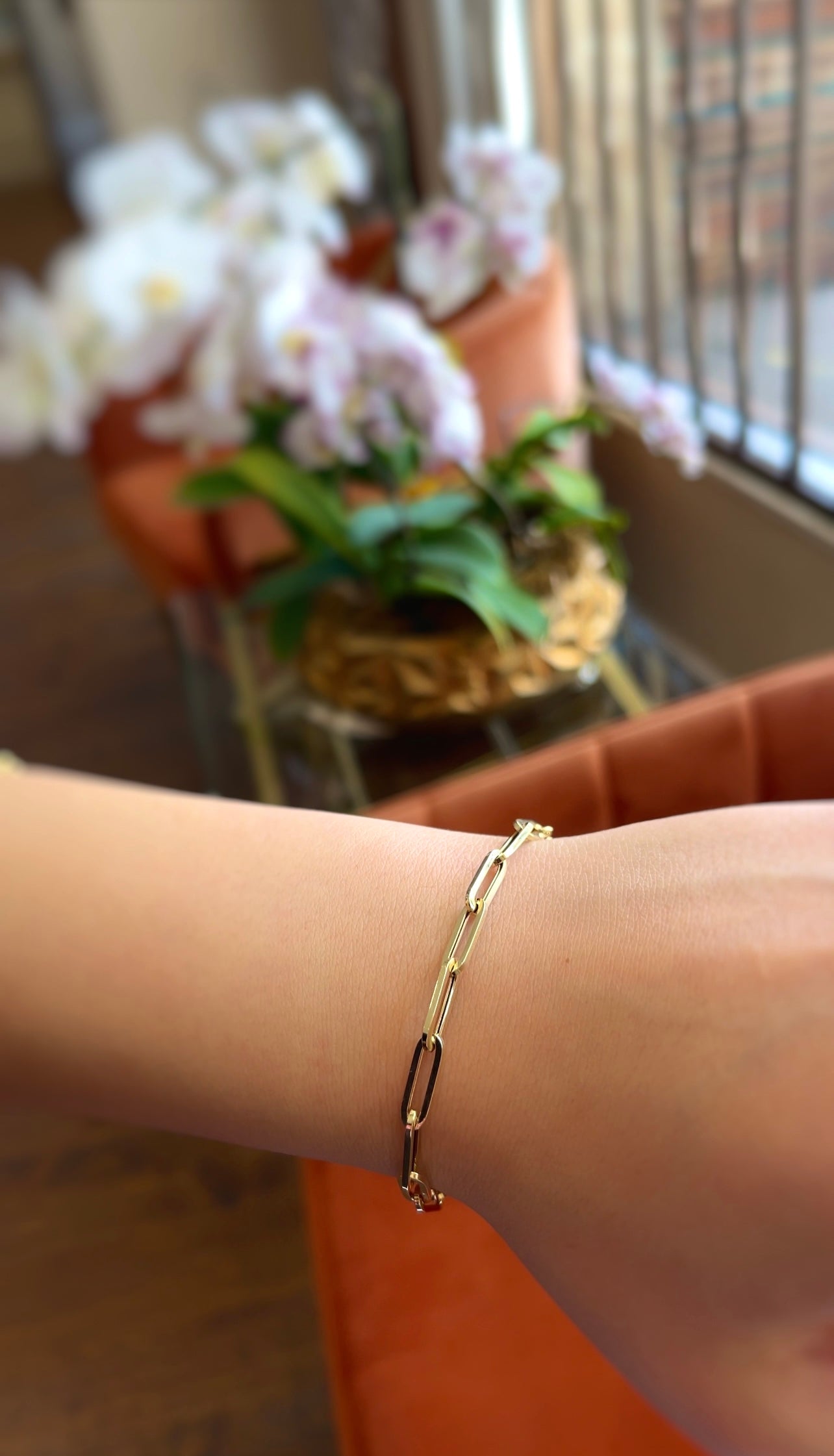 14KT Paperclip Bracelet - Small Links