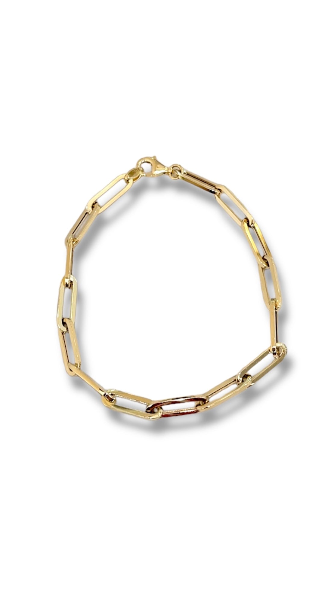 14KT Paperclip Bracelet - Small Links