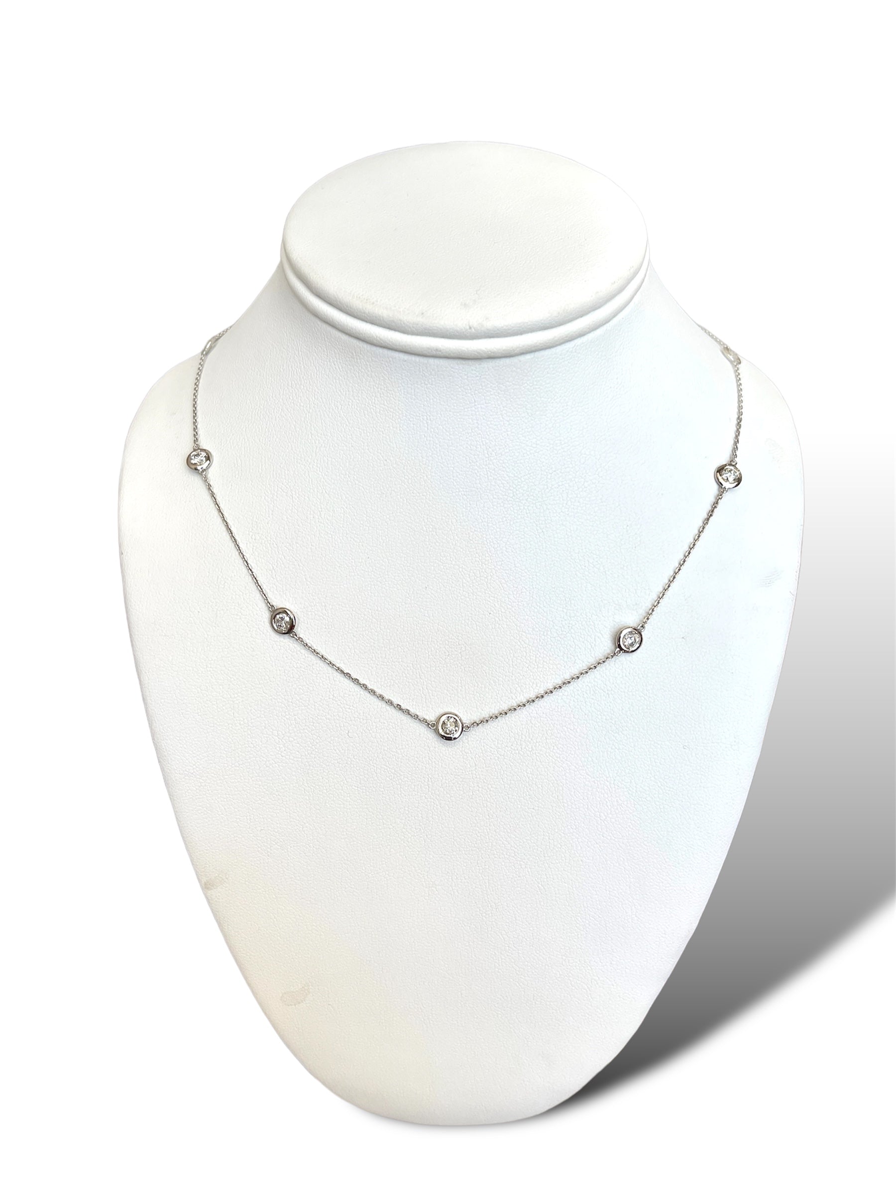 1.95CT White Gold By-The-Yard Diamond Necklace