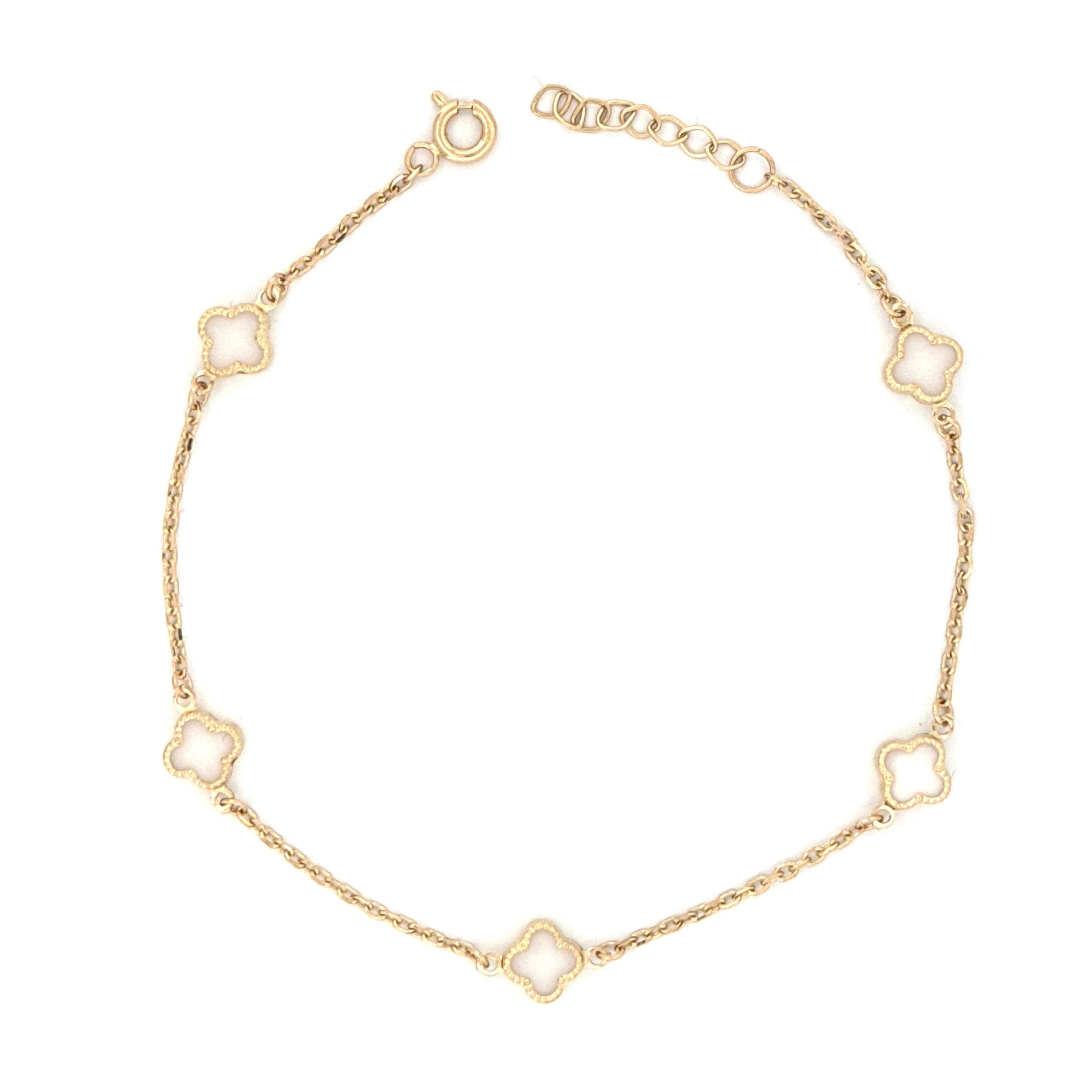 14kt-gold-mini-white-clover-bracelet