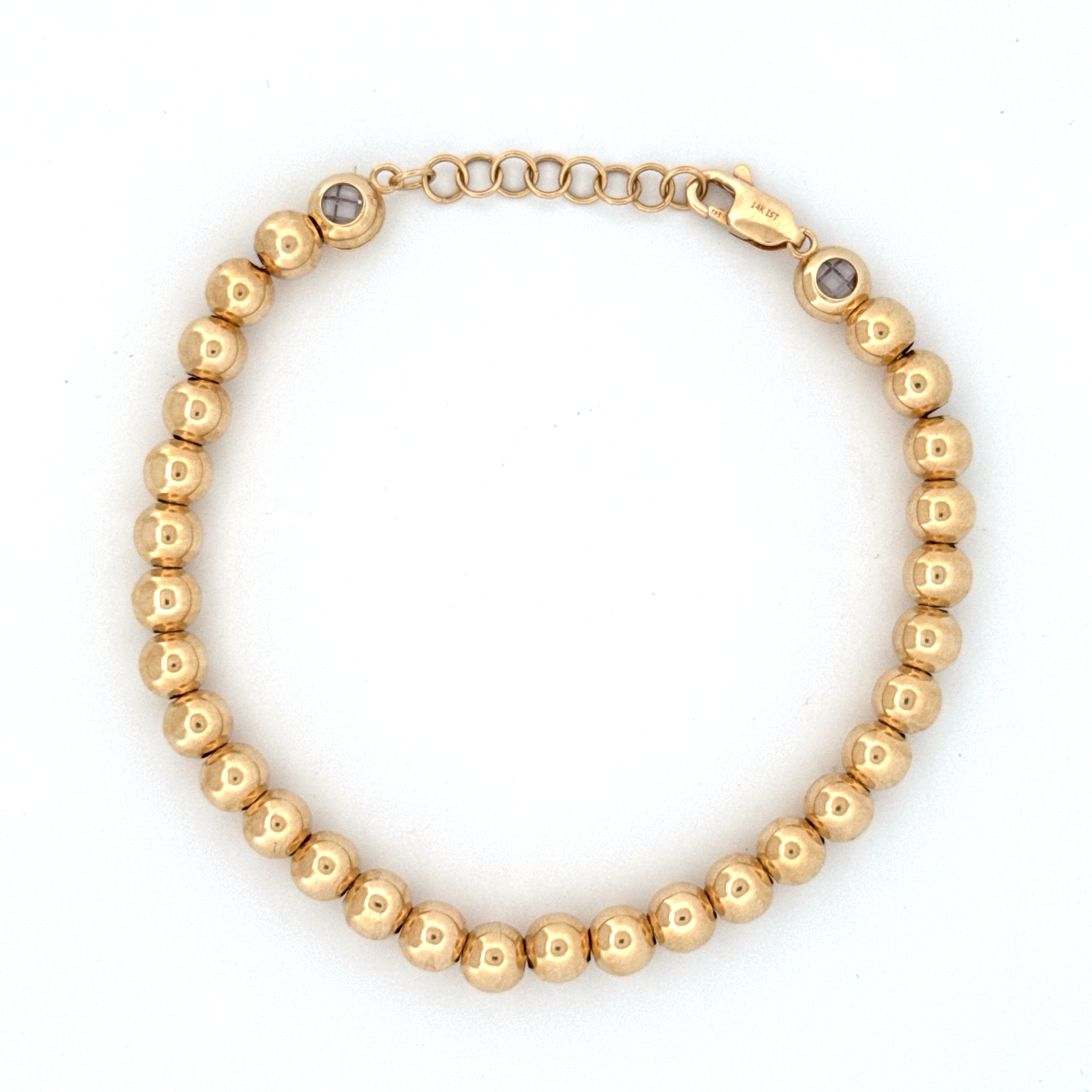 14KT Large Bead Bracelet