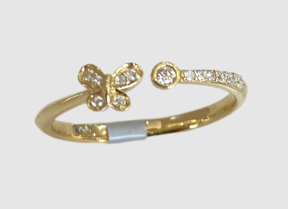 0.11CT Gold Diamond Butterfly Ring