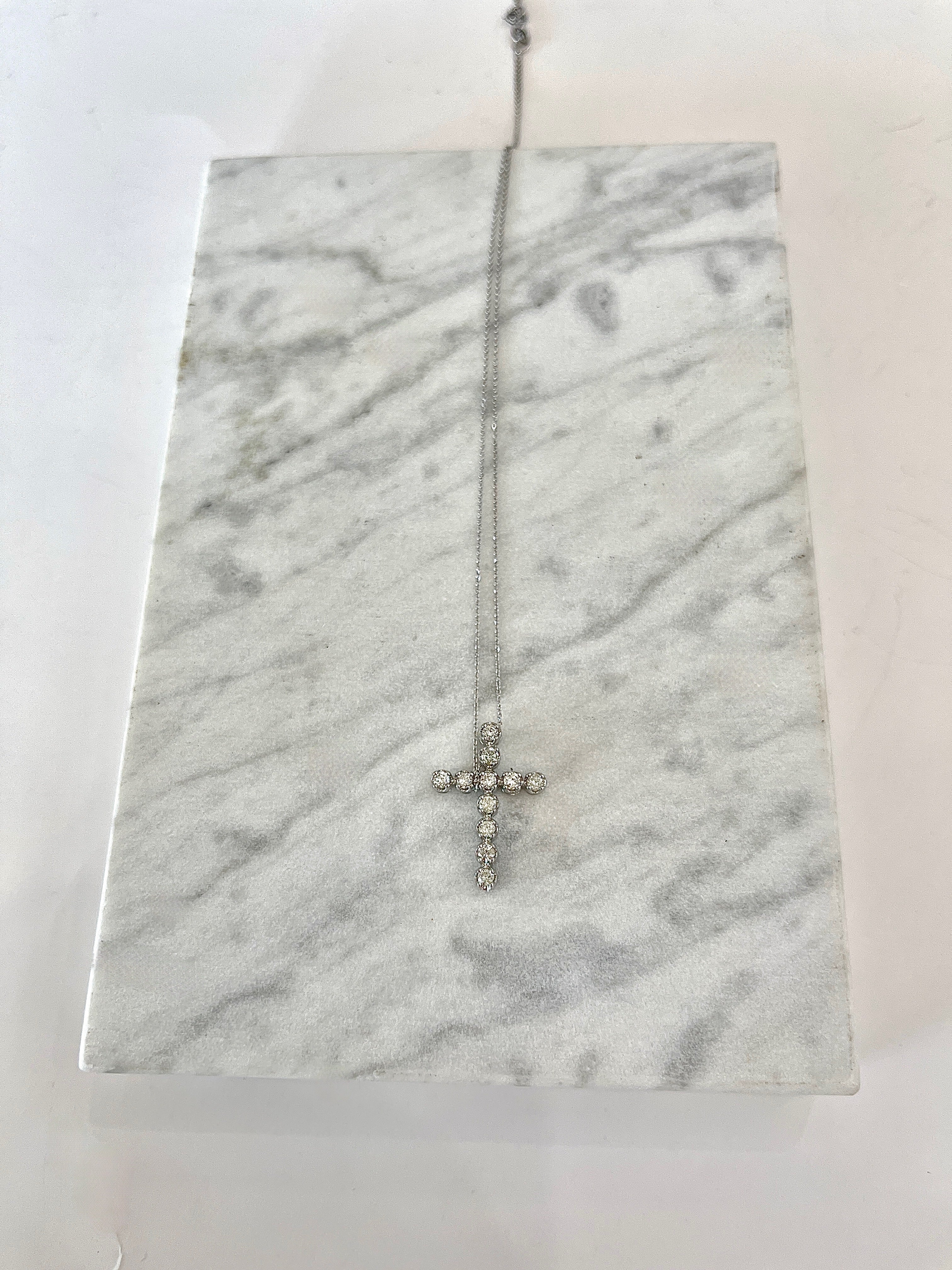 0.52CT White Gold Diamond Cross