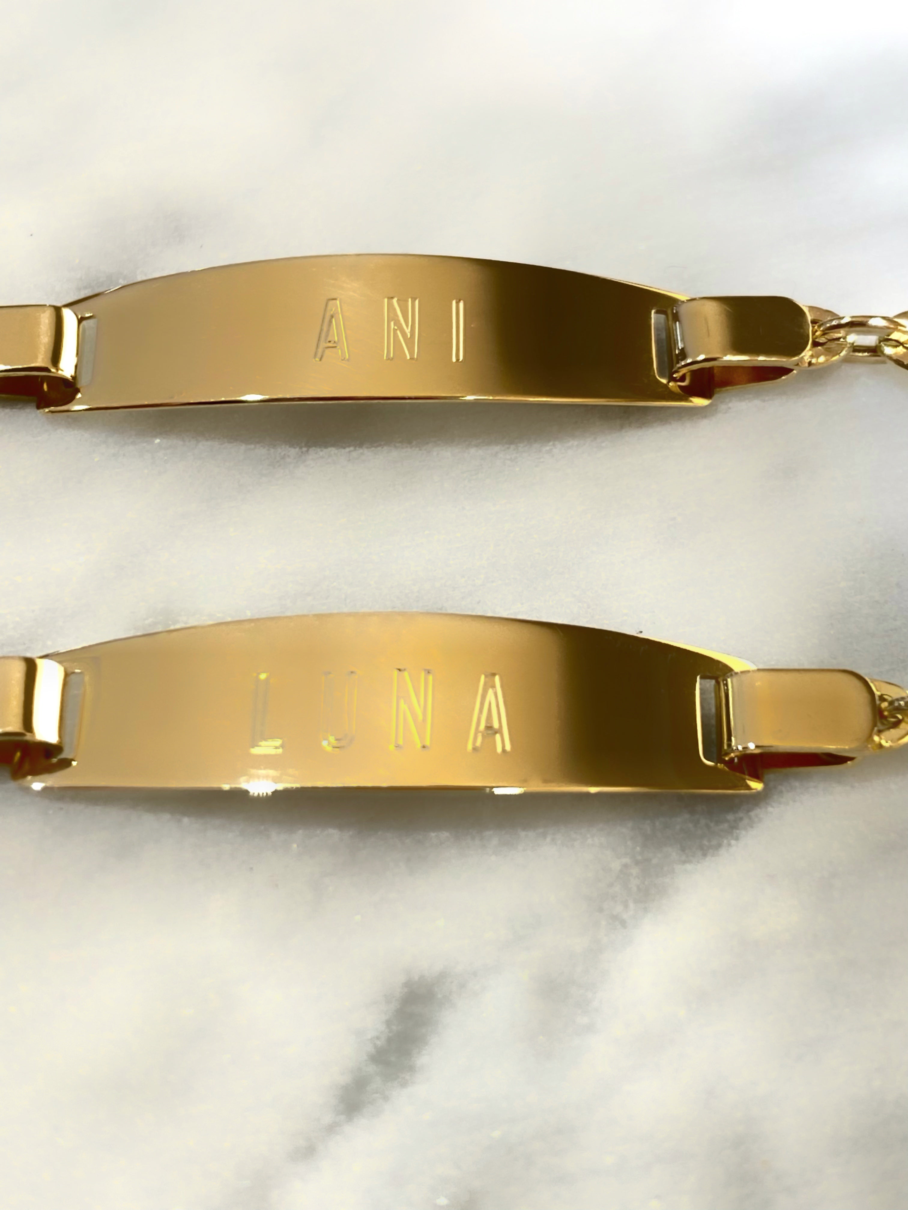 18Kt Yellow Gold  Kids ID Bracelet