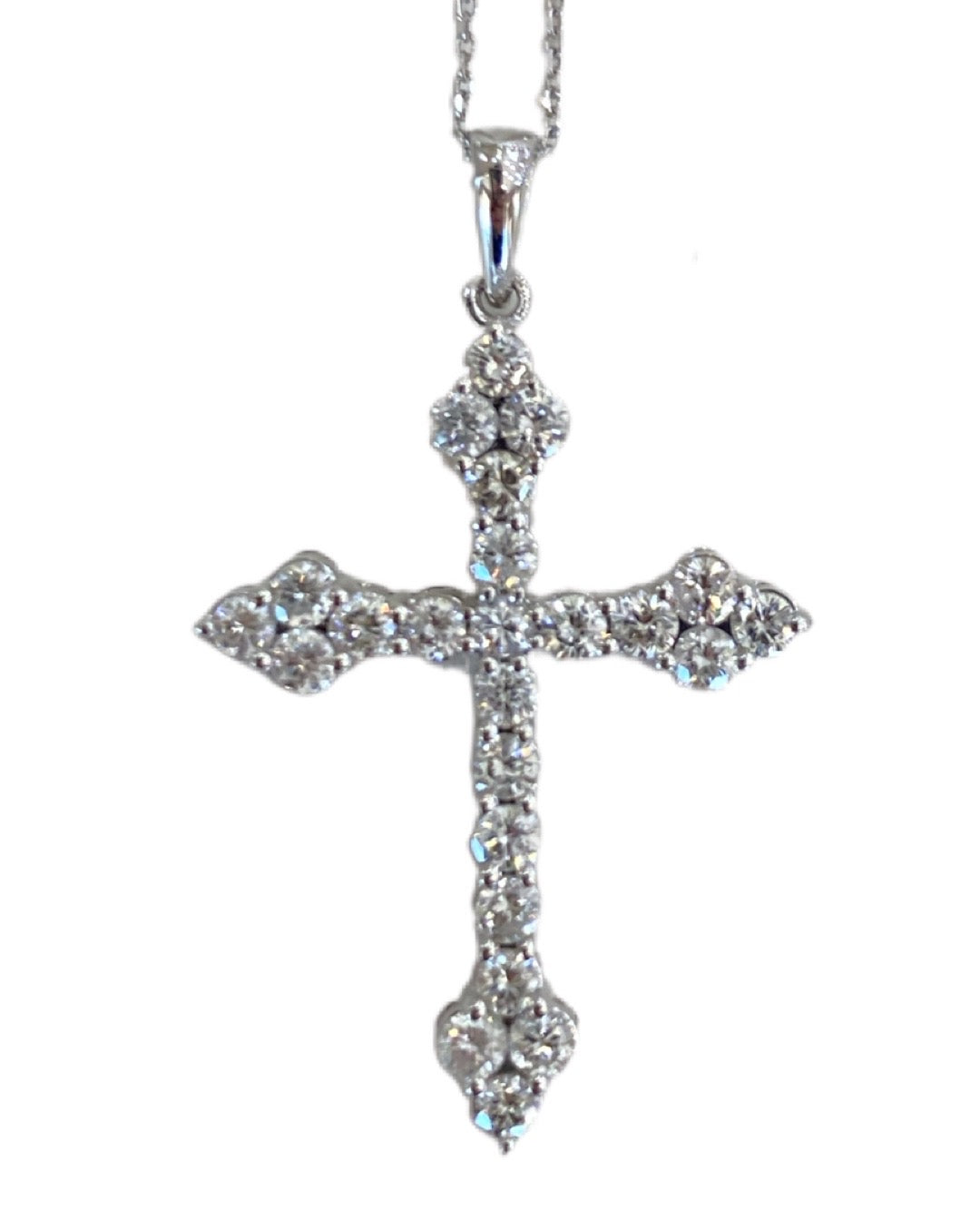 0.80CT Yellow Gold Diamond Cross Necklace