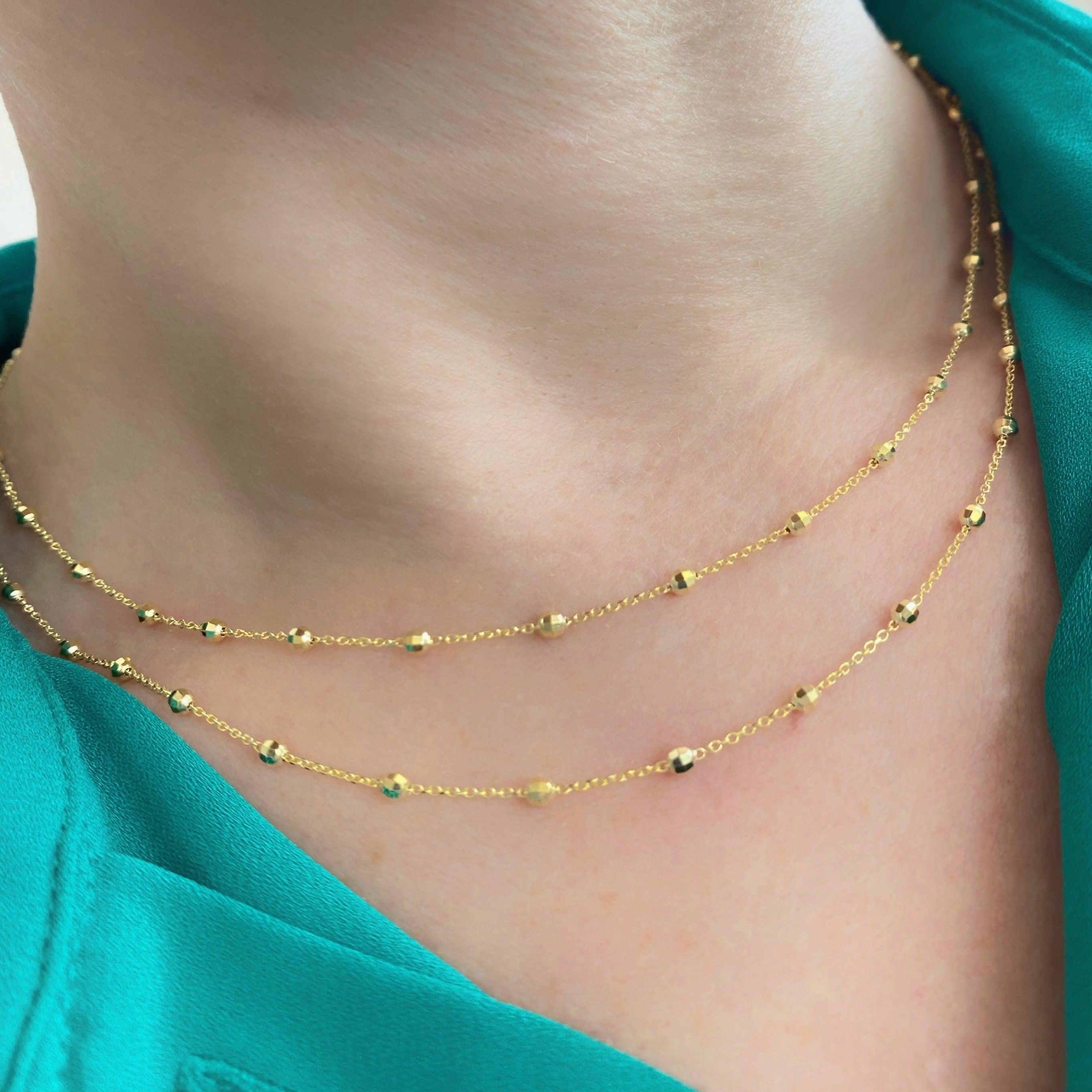 14Kt Yellow Gold Small Ball Necklace - Nancy's Jewelry