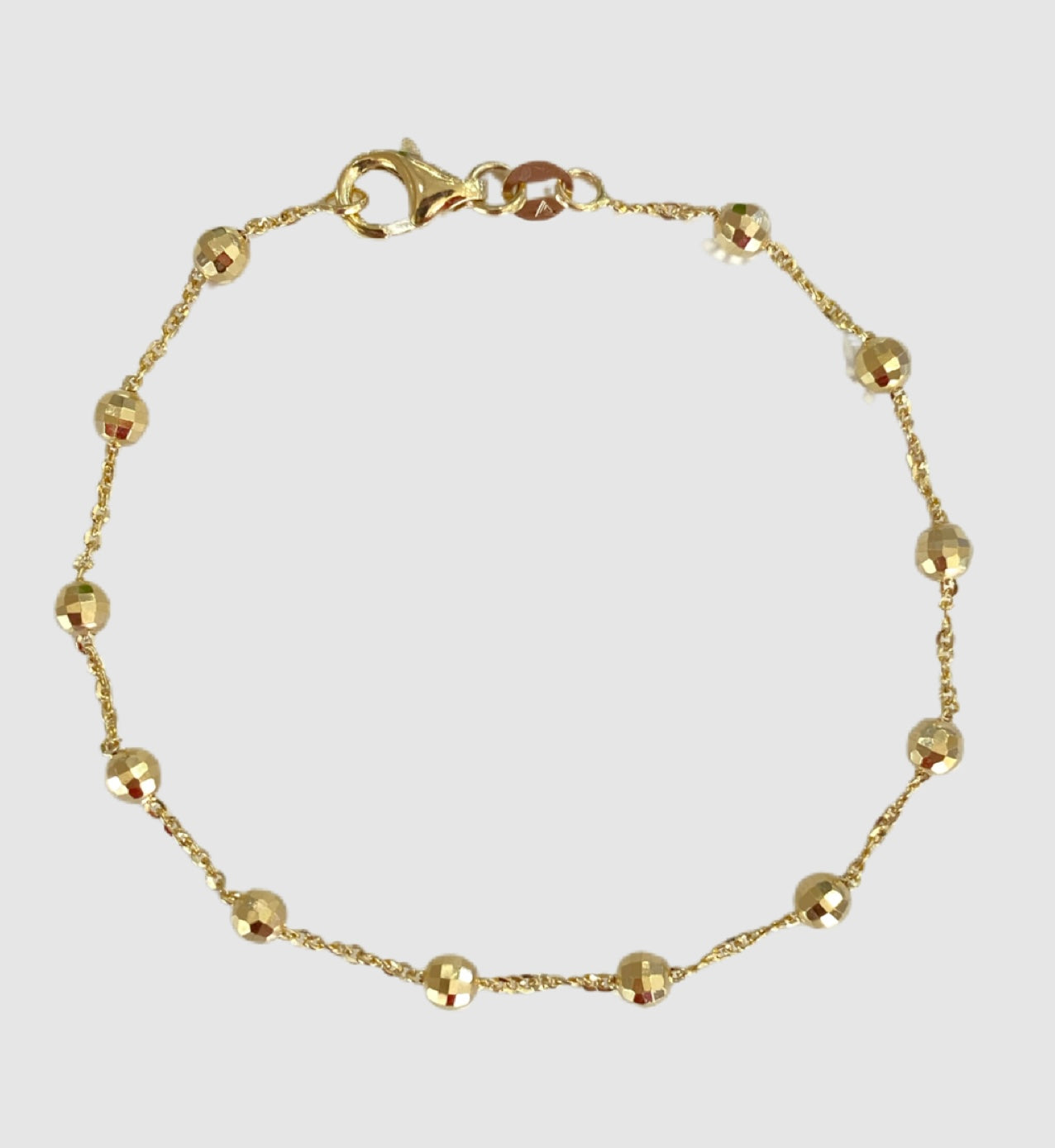 14Kt Yellow Gold Large Diamond Cut Ball Bracelet