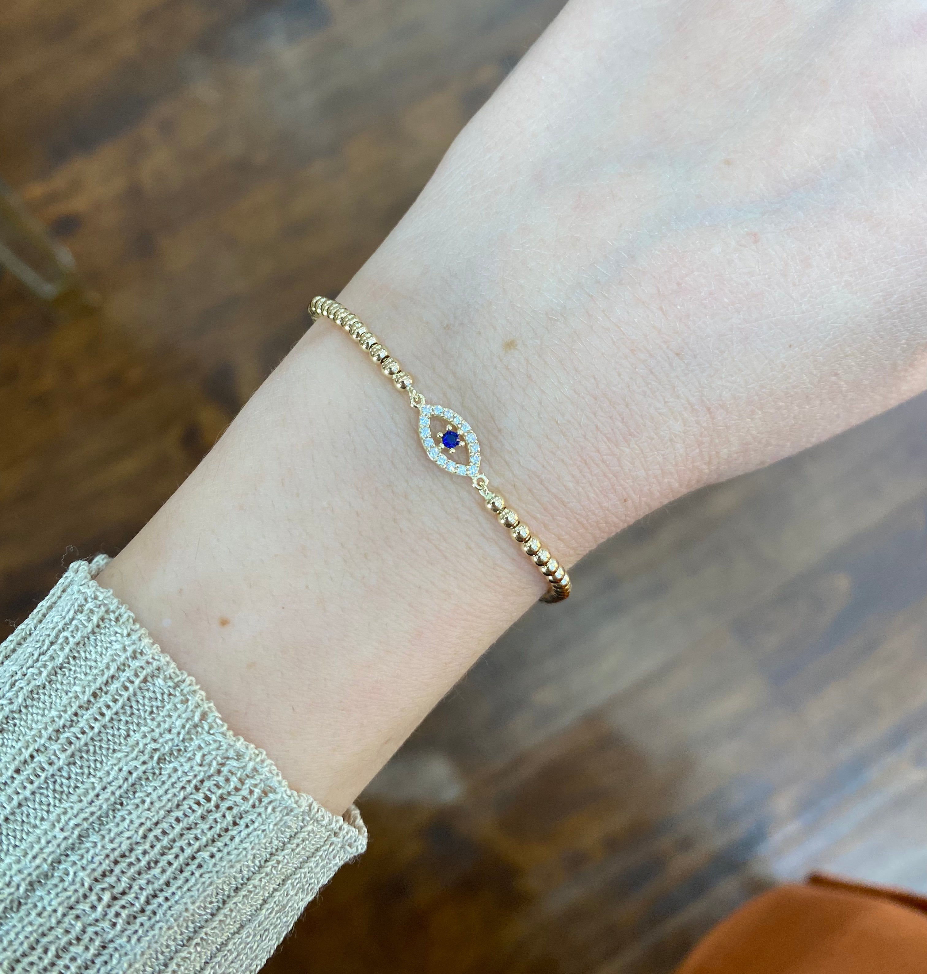 14Kt Yellow Gold Eye and Ball Bracelet