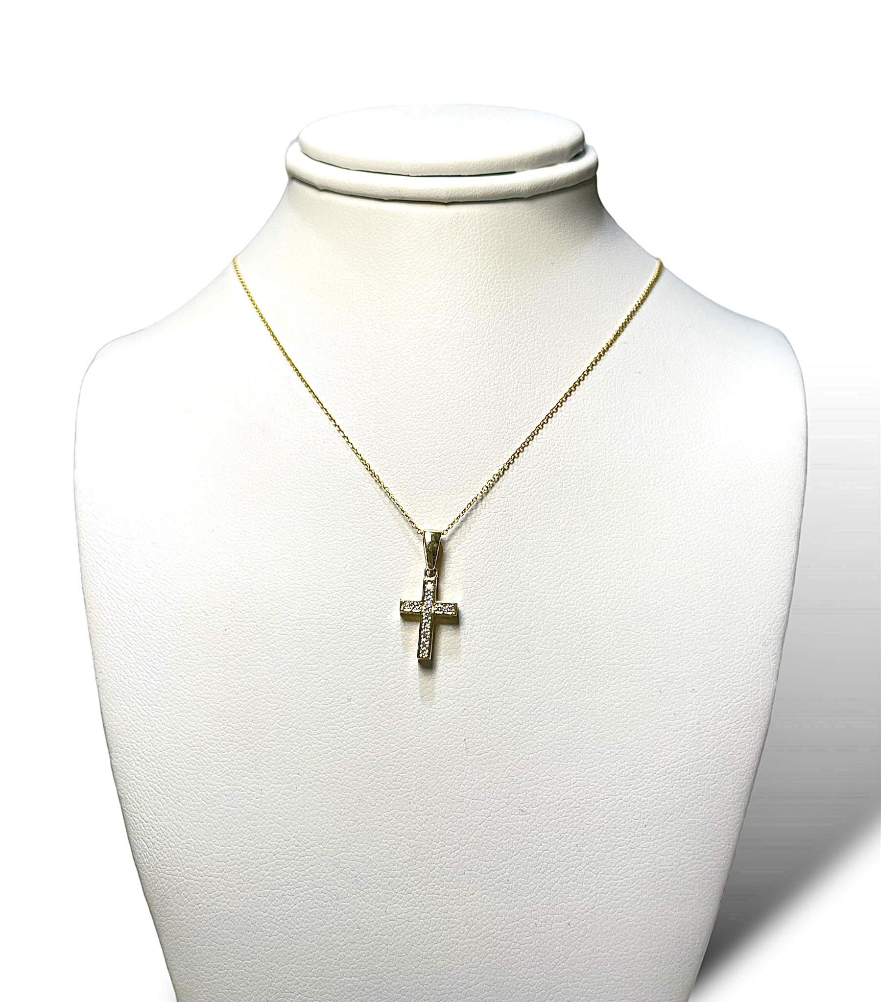 14KT Cubic Zirconia Yellow Cross