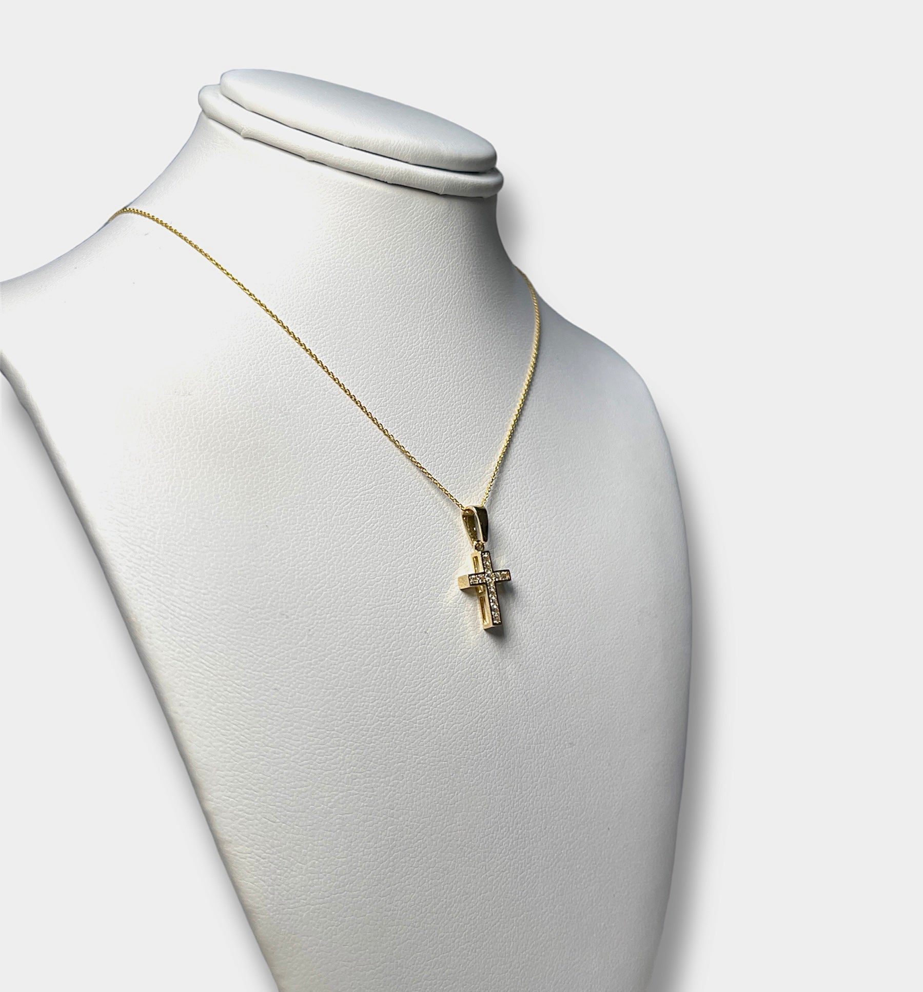 14KT Cubic Zirconia Yellow Cross