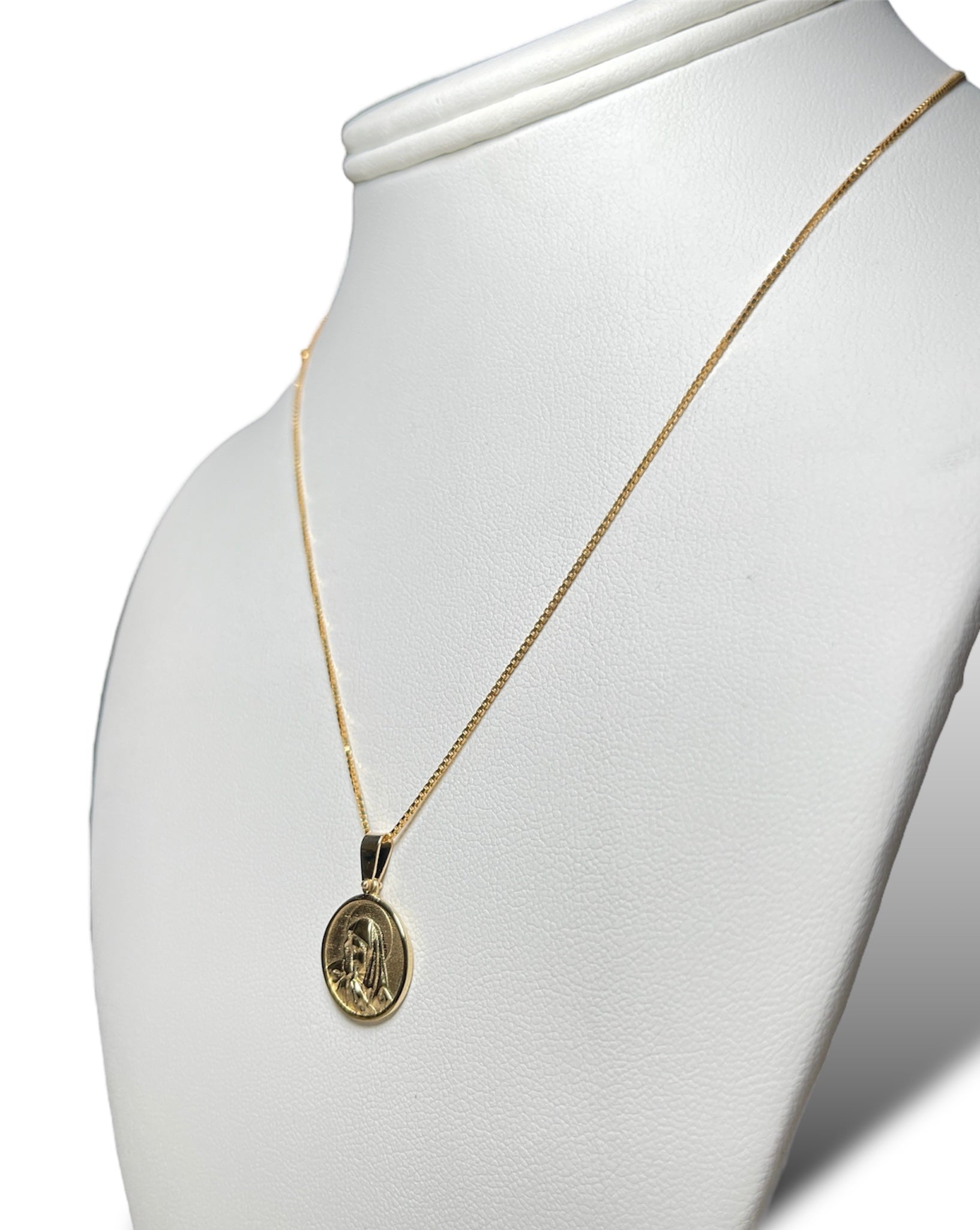 18KT Yellow Gold Virgin Mary Necklace