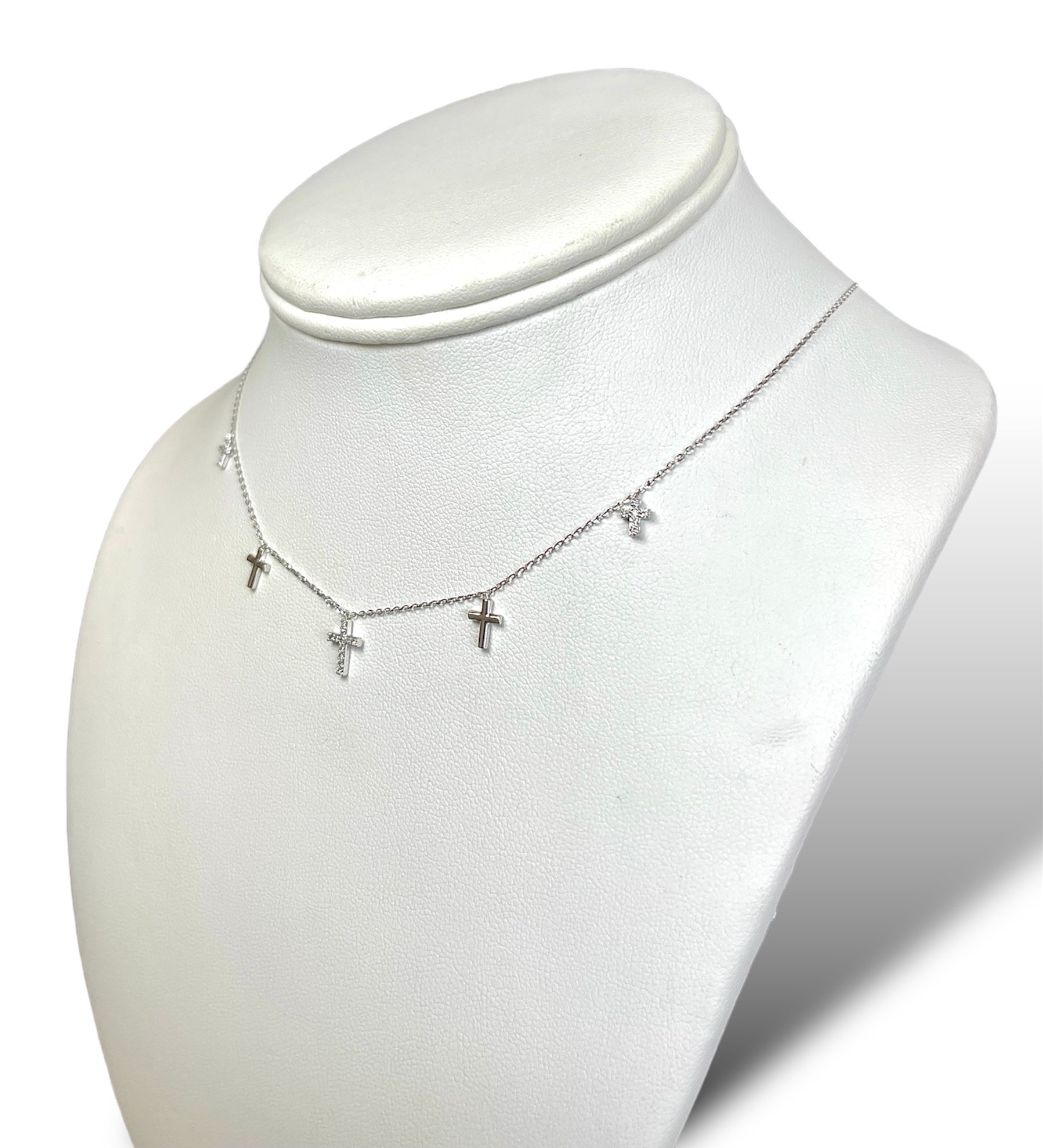 0.16CT Diamond Mini-Cross Necklaces