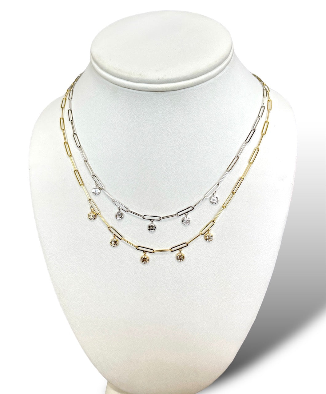 0.30CT Gold Paperclip Diamond Necklace