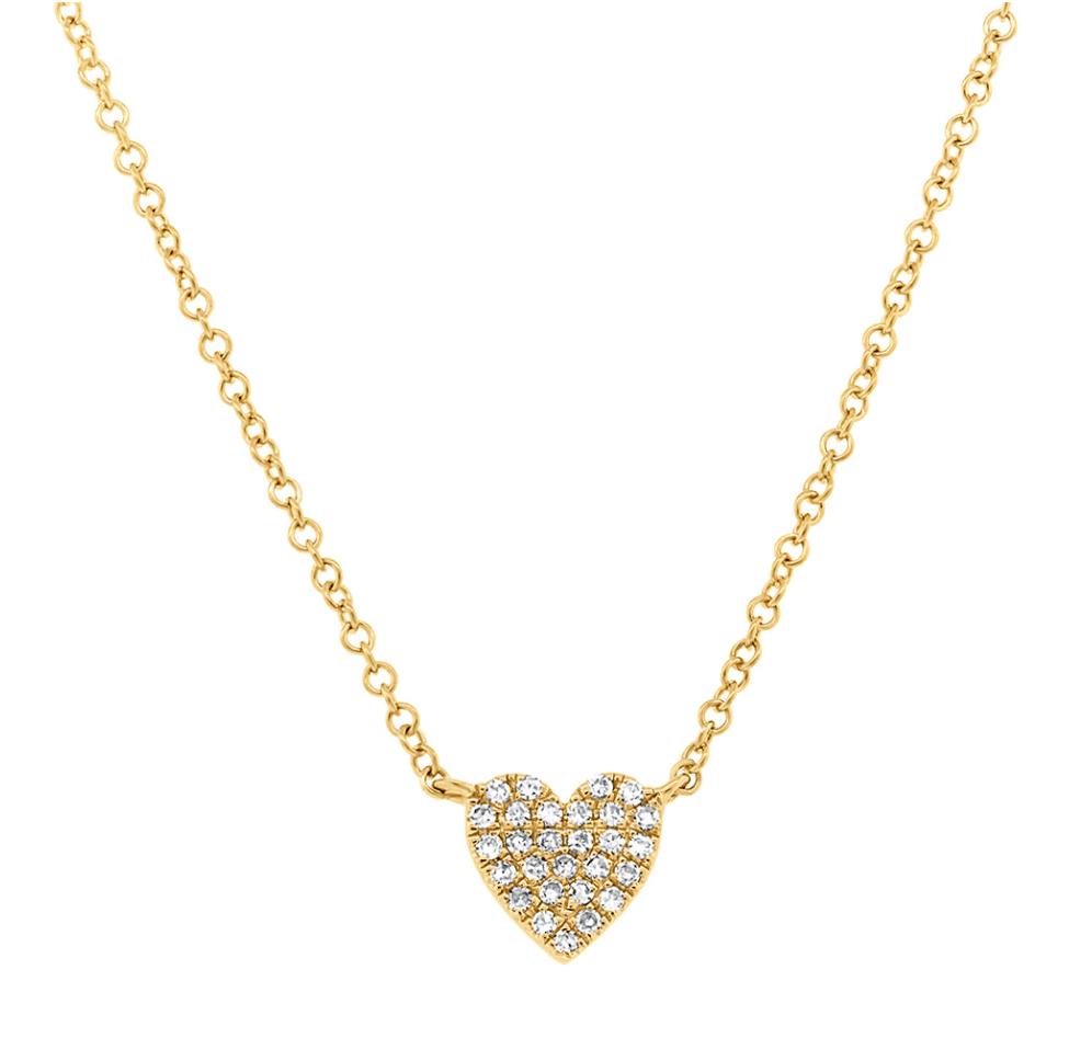 0.09CT Diamond Pave Heart Necklace - Nancy's Jewelry