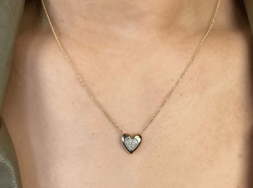 0.04CT Diamond Heart Necklace - Nancy's Jewelry