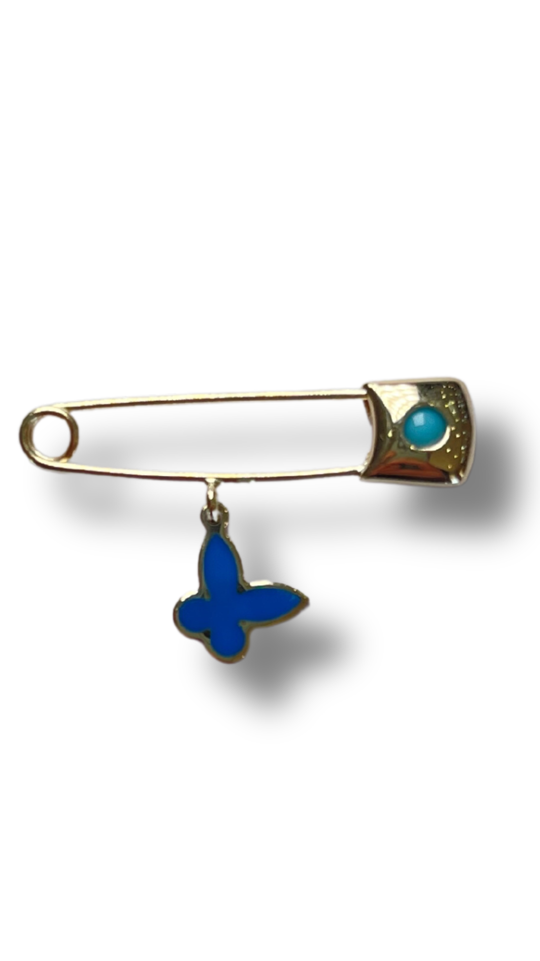 14KT Yellow Gold Turquoise Baby Pin - Butterfly