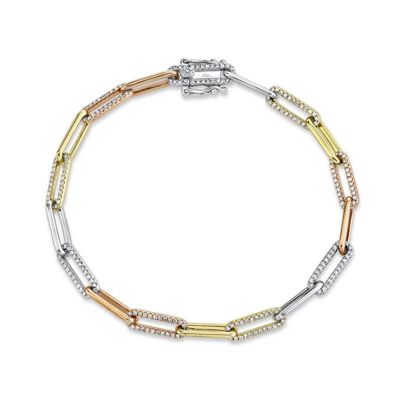 0.74CT Multicolor Paperclip Bracelet