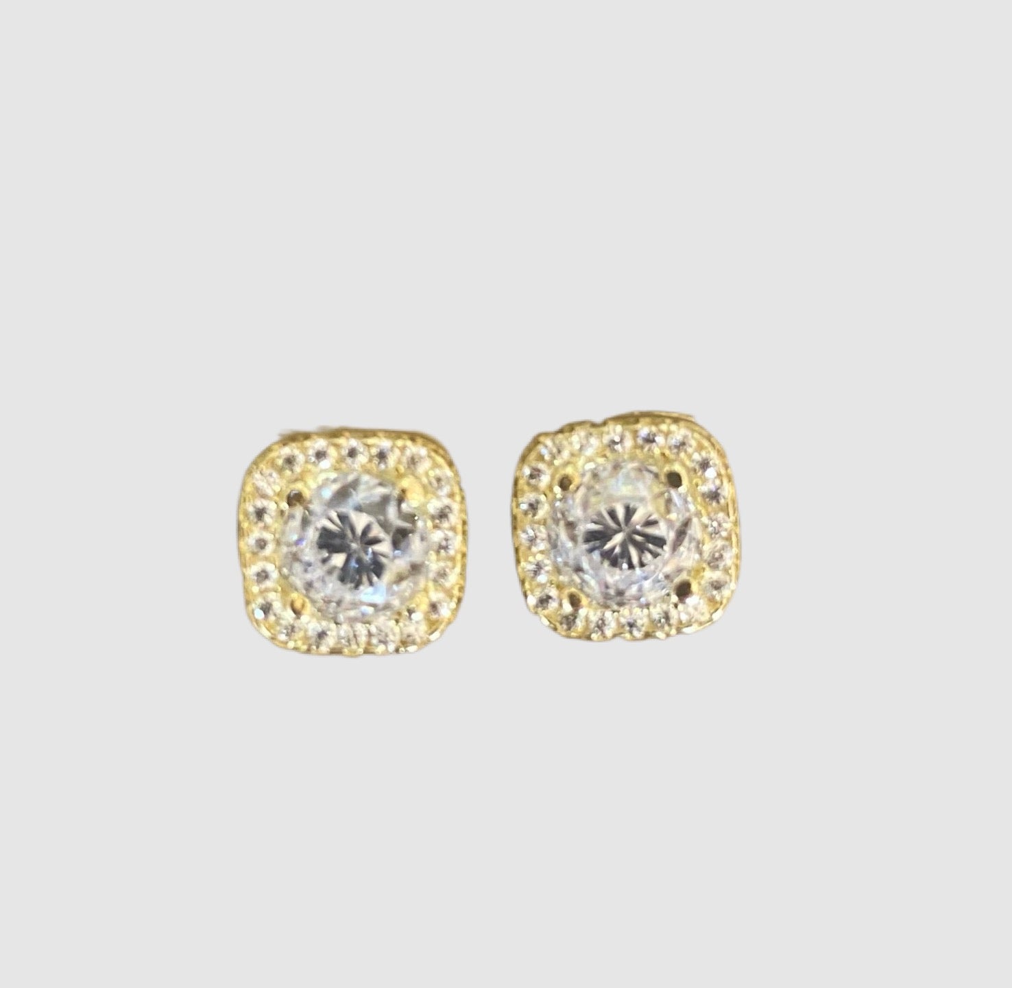 14Kt Yellow Gold Cubic Zirconia Studs