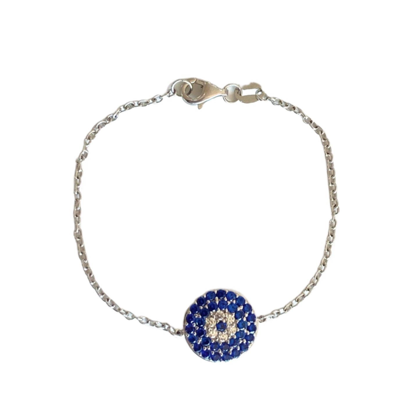 14KT White Gold Kid's Evil Eye Bracelet