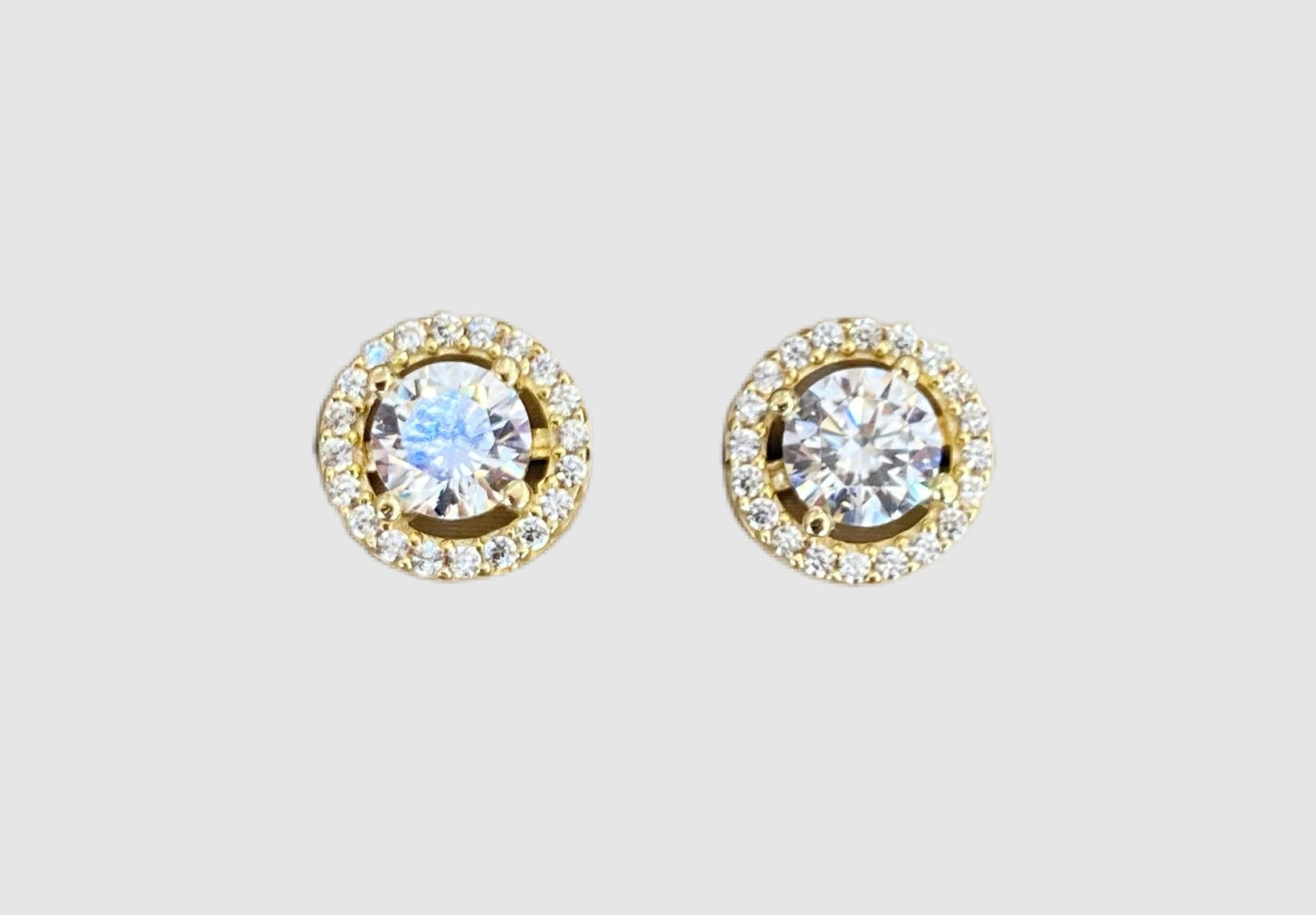 14Kt Yellow Gold Cubic Zirconia Stud Earrings