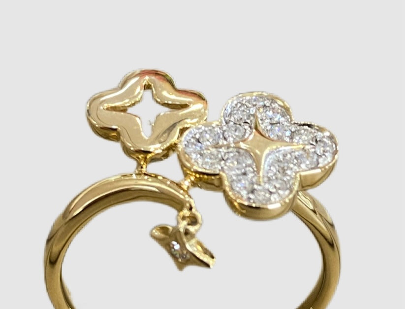 0.20CT Diamond Lucky Clover Ring