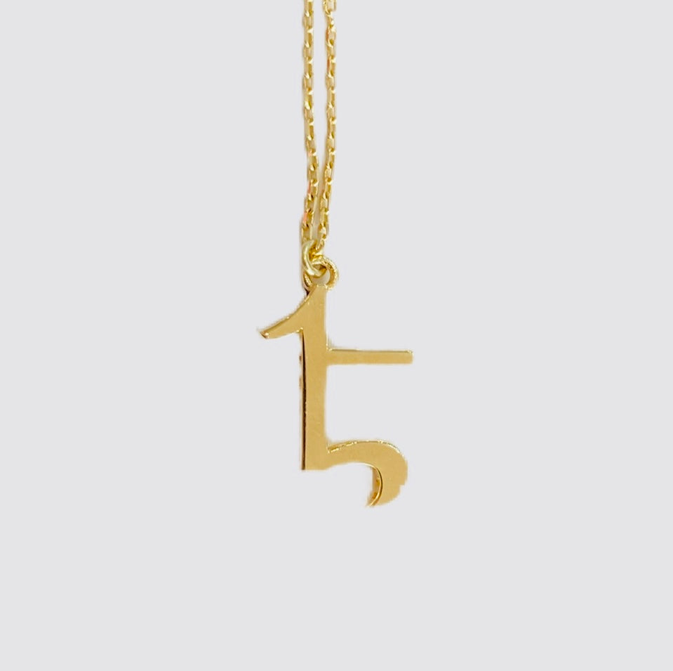 14KT Yellow Gold Armenian Initial Necklace