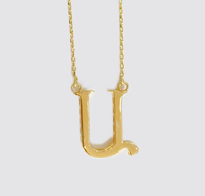 14KT Yellow Gold Armenian Initial Necklace