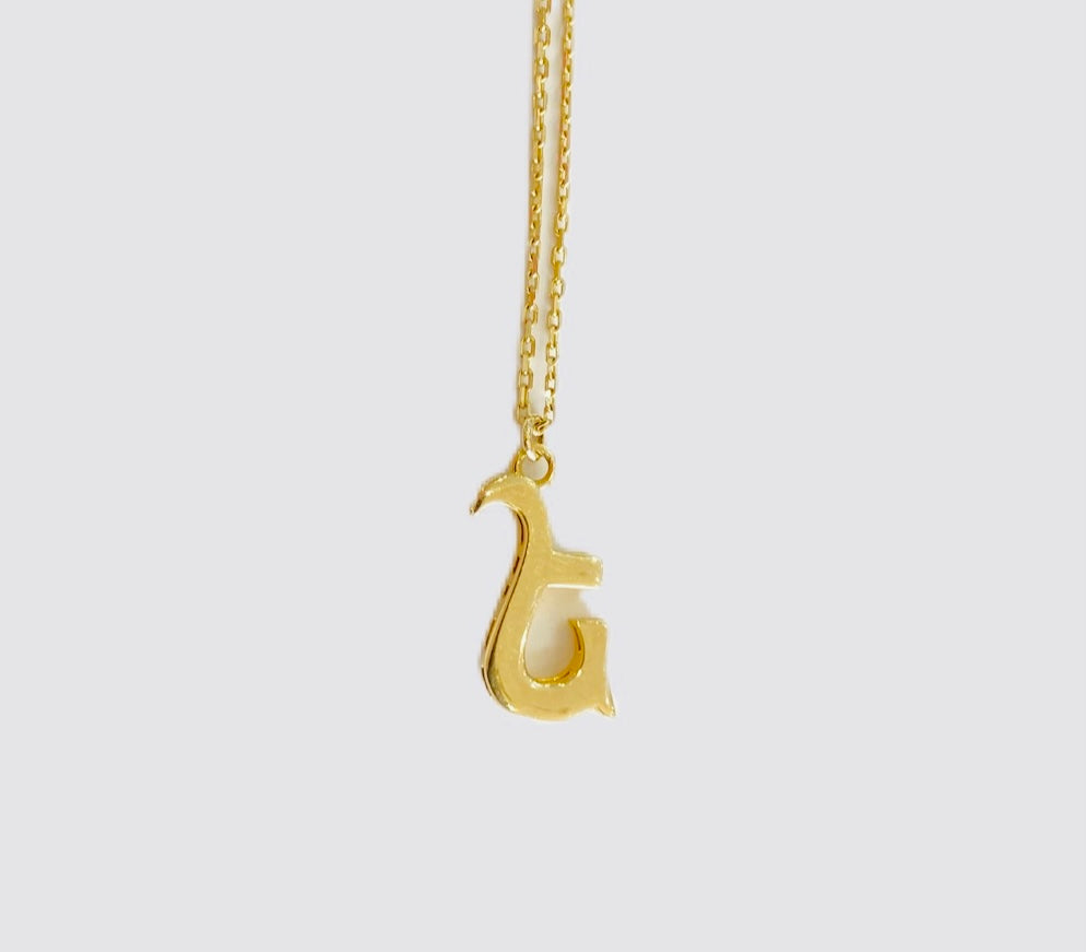 14KT Yellow Gold Armenian Initial Necklace